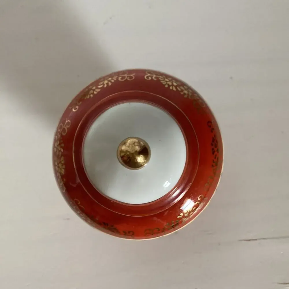 Vintage 1970s Handpainted Ginger Jar